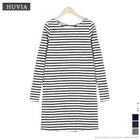 HUVIA - Round-Neck Striped Dress