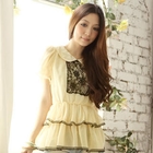 Tokyo Fashion - Lace-Trim Peplum Chiffon Top