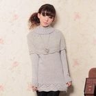 JK2 - Set: Pointelle Sweater + Turtleneck Capelet
