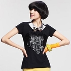 Othermix - Short-Sleeve Appliqué-Heart T-Shirt