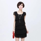 Mooiee - Ruffle Chiffon Dress