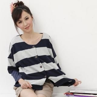 Short Sleeve Striped Cardigan Short Sleeve Striped Cardigan