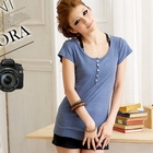 E.F.Shop - Short-Sleeve Ribbed Henley