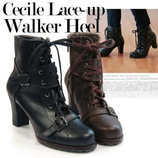 Lace-Up Buckled Ankle Boots Lace-Up Buckled Ankle Boots