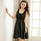 JK2 - Sleeveless Wrap-Front Satin Dress