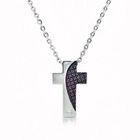 Kenny & co. - Crystal Cross Checked Pendant with Necklace (Silver)