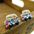 Fit-to-Kill - Colorful Diamond Car Earrings -Gold