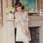 Little Paw - Beaded Ruffled Lace Dress