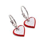 Sweet & Co. - Red Glitter Sweet Heart Mirror Hoop Earrings