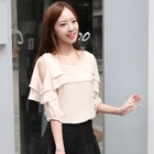 sabotte - Ruffle-Layered Cut-Away Shoulder Top