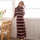 CatWorld - Striped Hooded Knit Midi Dress