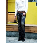 SLIM&FIT - Washed Straight-Cut Jeans