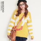 ZOO - Striped-Sleeve Patterned Sweater