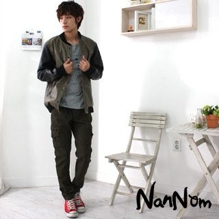 Mock Leather Baseball Jacket