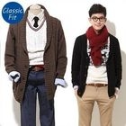 MOGUBLEU - Shawl Collar Cable-Knit Cardigan