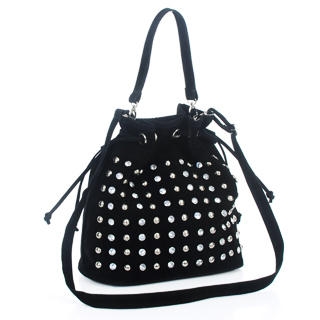 Drawstring Studded Bucket Bag Drawstring Studded Bucket Bag