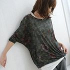 59 Seconds - Dolman-Sleeve Patterned Knit Top