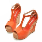 Grace Candy - Flower-Accent Wedge Sandals