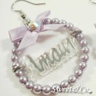 Sweet & Co. - Sweet Mirror 'Amour' Ribbon Purple Pearl Earrings