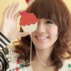 Sweet & Co. - XL Glitter Red Cupcake Mirror Long Necklace