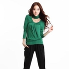 O.SA - Set: Long-Sleeve Shirred Top + Circle Scarf