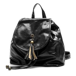 Tasseled Drawstring Patent Backpack Tasseled Drawstring Patent Backpack