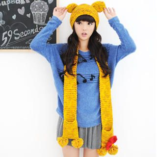 Ear-Accent Hooded Scarf Ear-Accent Hooded Scarf
