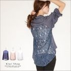 Kiwi Shop - Set: Lace-Back Blouse+Tank Top