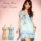 Click Japan - Lace-Up Paisley Chiffon Dress