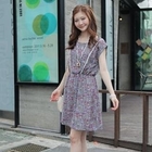CLICK - Lace-Trim Printed Tunic Dress