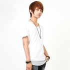 ABOKI - Inset Pinstriped Top Short-Sleeve T-Shirt