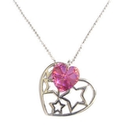 6thJune - 'Starry Heart' - Pink Lovers Necklace with Swarovski Crystals
