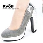 Kvoll - Croc-Grain Panel Platform Pumps