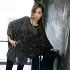 Alicegohome  - Lettering Print Dolman-Sleeve Top