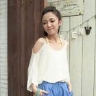 eFashion - Cut Away-Sleeve Chiffon Top