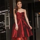 JK2 - Sleeveless Corsage-Accent Shirred Cocktail Dress