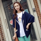 CLICK - Color-Block Hooded Zip Cardigan
