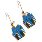 Sweet & Co. - Glitter Blue Present Dangle Gold Earrings