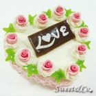 Sweet & Co. - XL Handmade Pink Rose Love Heart Cake Pin