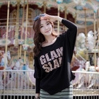 CLICK - Dolman-Sleeve Logo Print Top