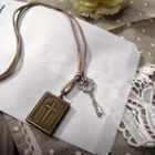 MyLittleThing - Vintage Brass Bible Locket Leather Long Necklace