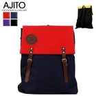 AJITO - Faux-Leather Canvas Backpack