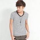 Free Shop - Short-Sleeve Striped T-Shirt