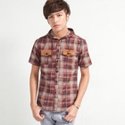 Free Shop - Faux-Suede Flap Plaid Hooded Shirt