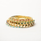 IPRAVS - Set of 9: Elasticized Rhinestone Bangle