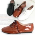 Marcella - Patent Lace-Up Flats