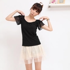 Cherry Story - Ruffle-Chiffon Sleeve Top