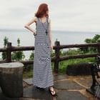 BBon-J - Shirred Side Stripe Maxi Tank Dress