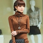 NAIYE - Buttoned Turtleneck Knit Top