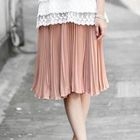 Meteshow - Pleated Chiffon Midi Skirt